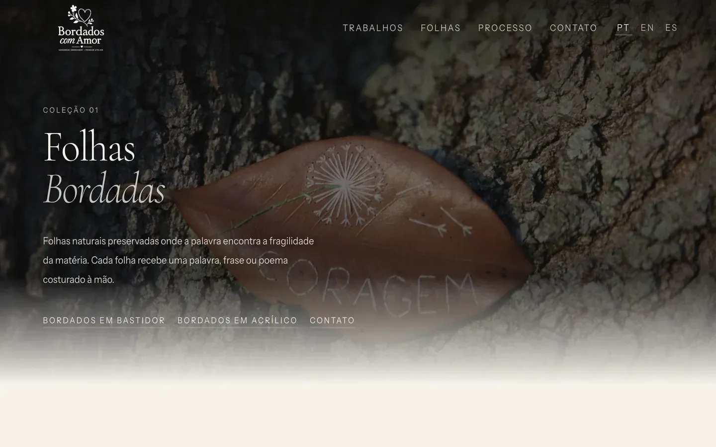 A page from the Bordados com Amor website