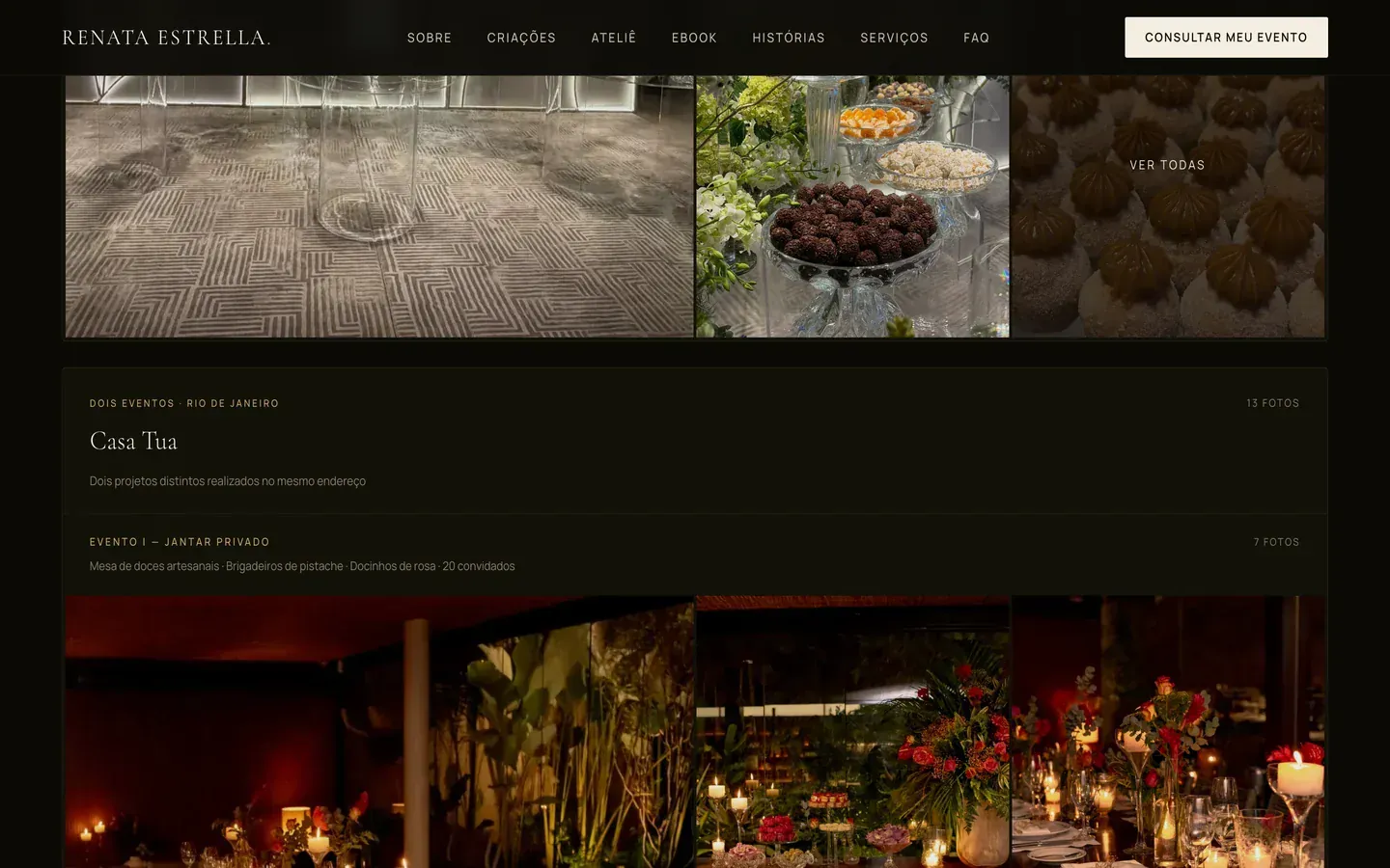 A page from the Renata Estrella Pâtisserie website